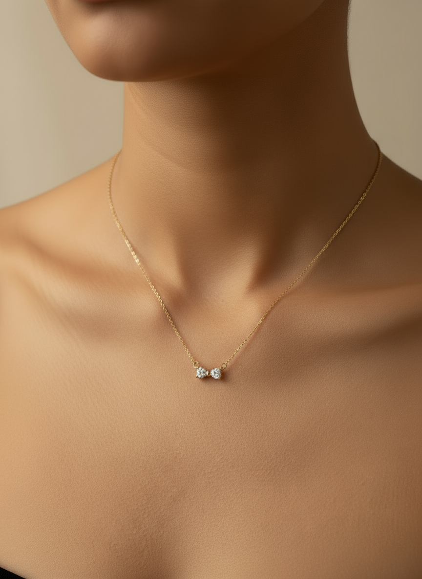 Bow Stone Necklace