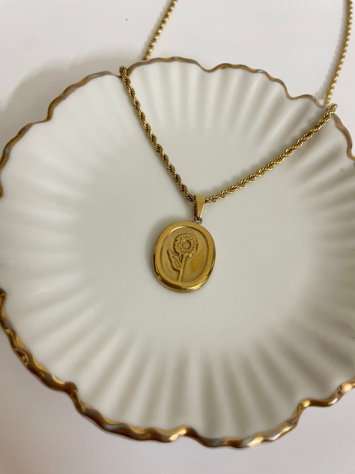 Gold Sunflower Necklace