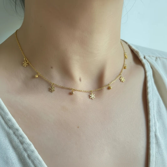 Snowflake Gold Necklace