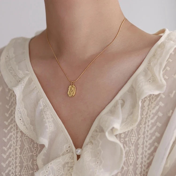 Gold Rose Necklace