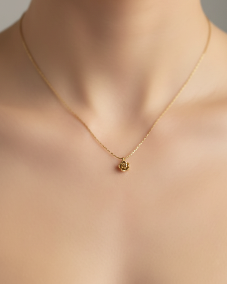 Gold Rose Necklace