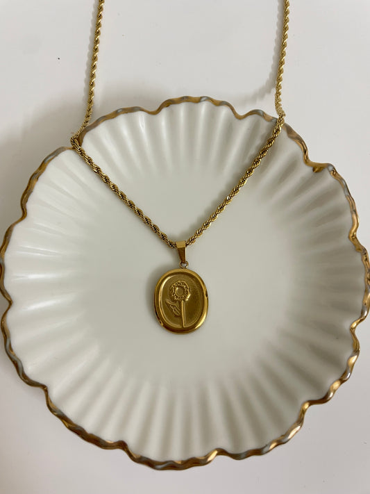 Gold Sunflower Necklace