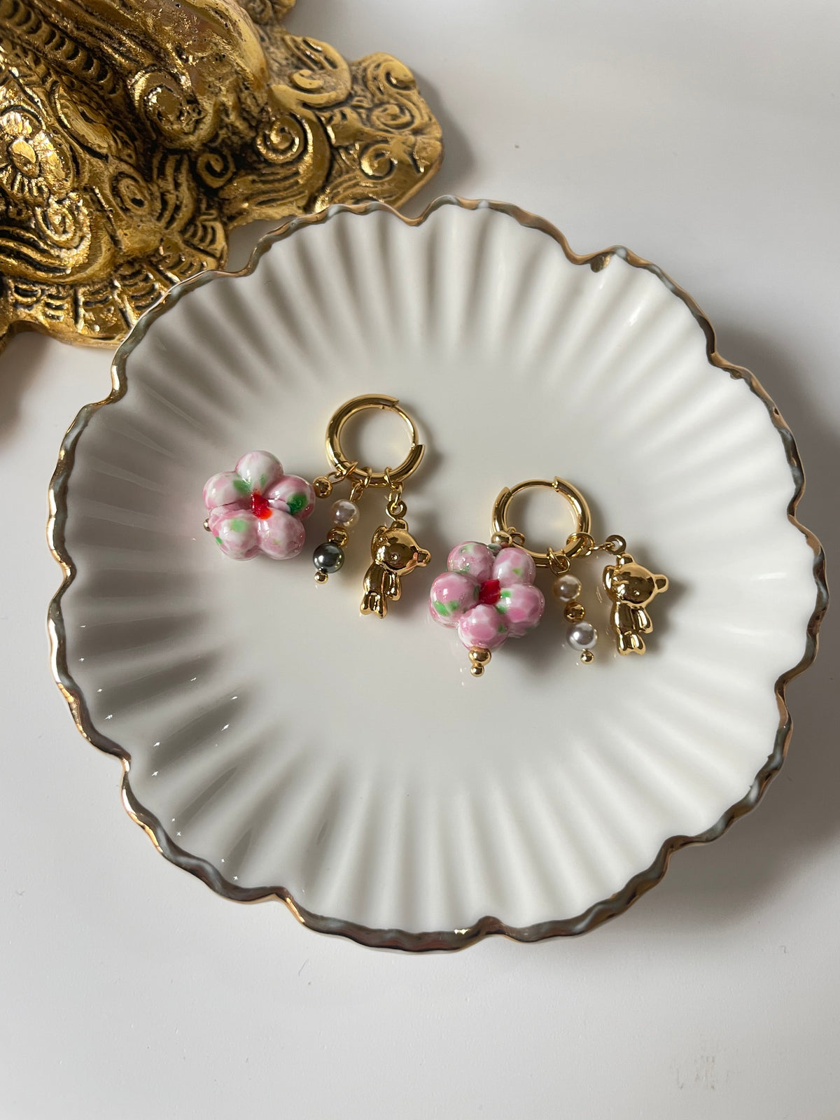 Flora Charm Hoops