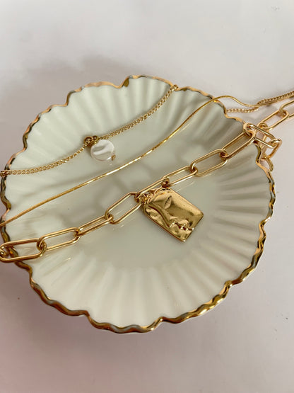 Two faced Necklace- triple layered - CS
