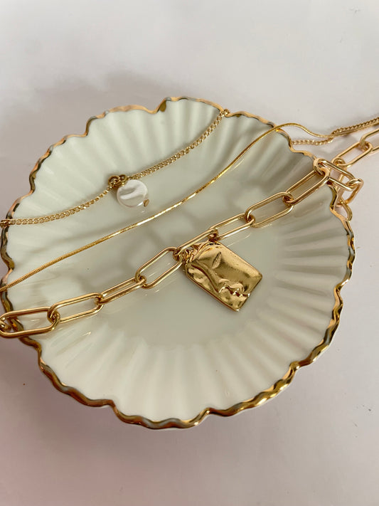 Two faced Necklace- triple layered - CS