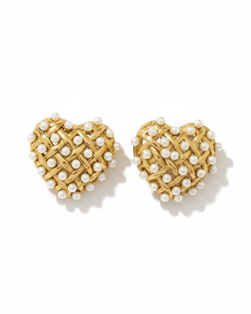 Heart Pearl Earrings