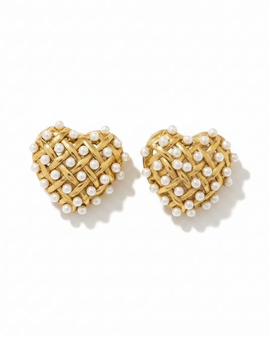 Heart Pearl Earrings