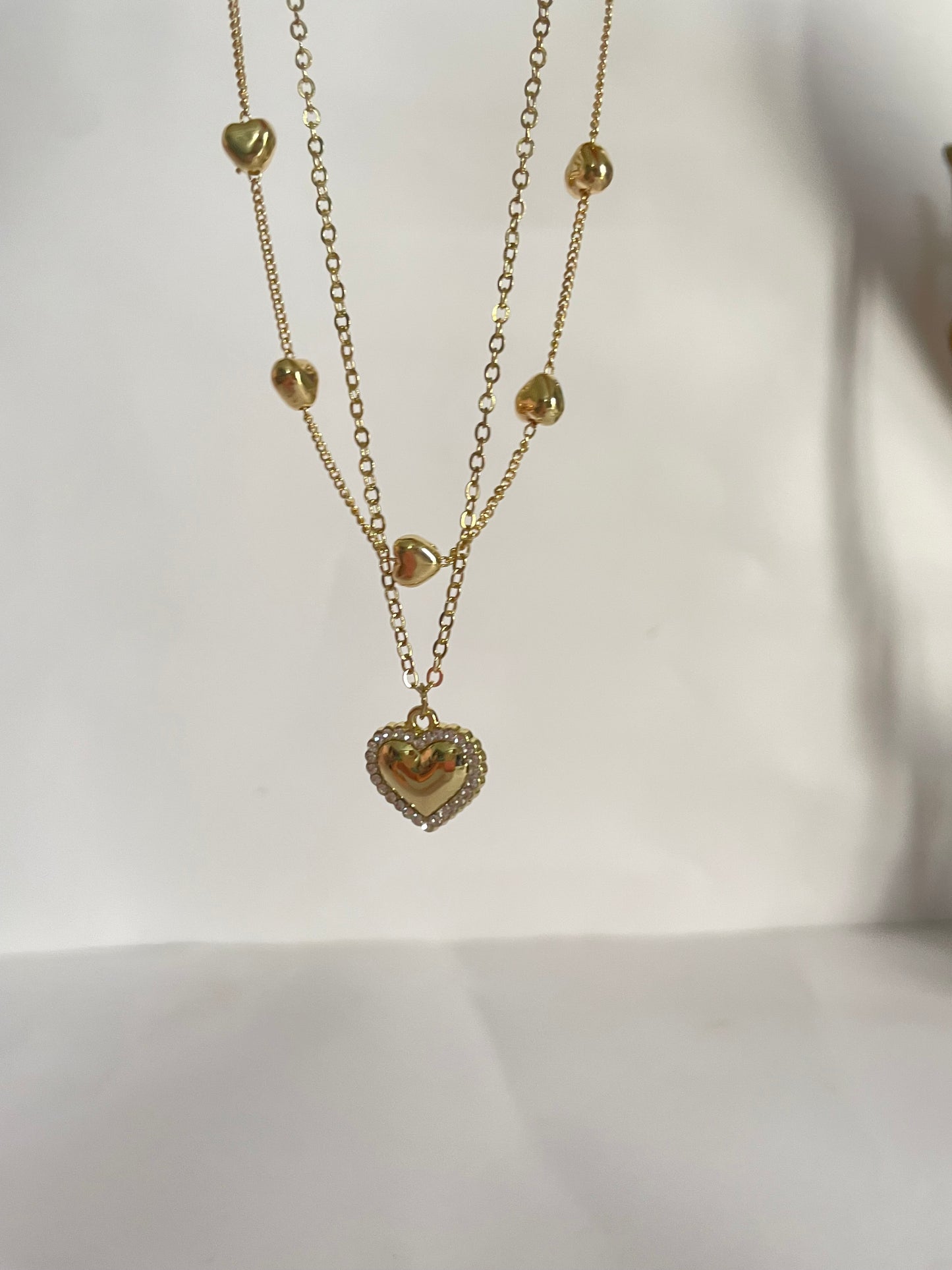 Heart Necklace- double layered - CS