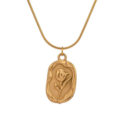 Gold Rose Necklace