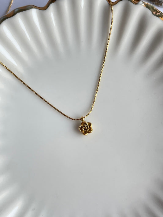 Gold Rose Necklace