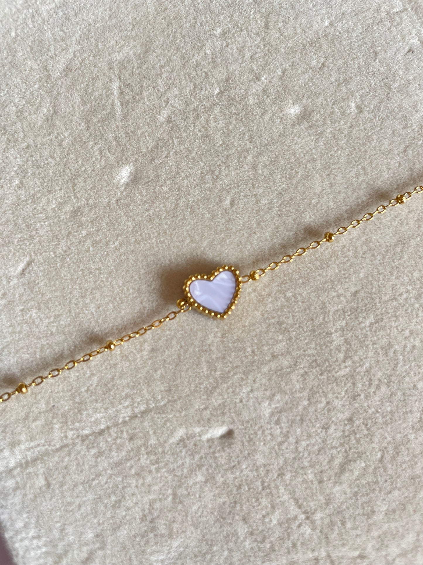 White Heart Bracelet