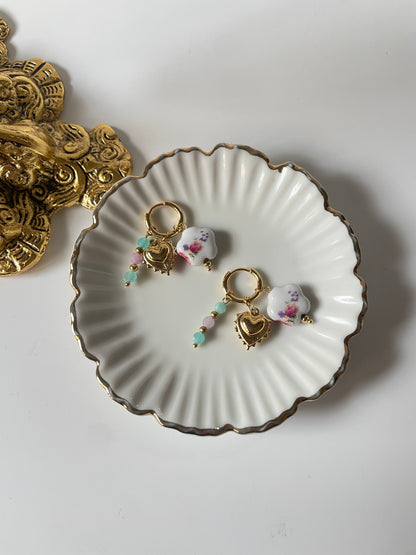 Heart Charm Hoops
