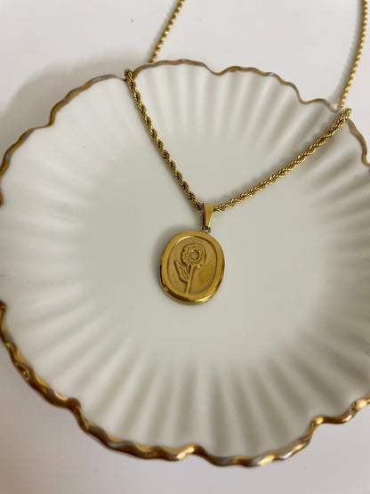 Gold Sunflower Necklace