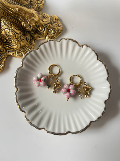 Flora Charm Hoops