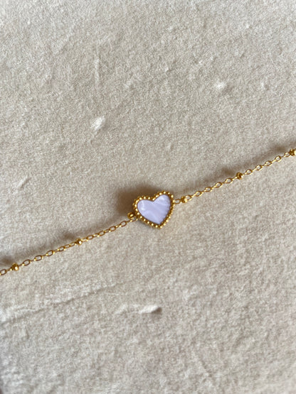 White Heart Bracelet