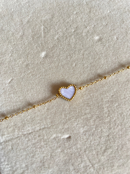 White Heart Bracelet