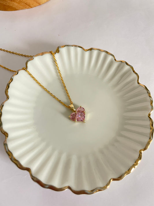 Pink heart Necklace - CS