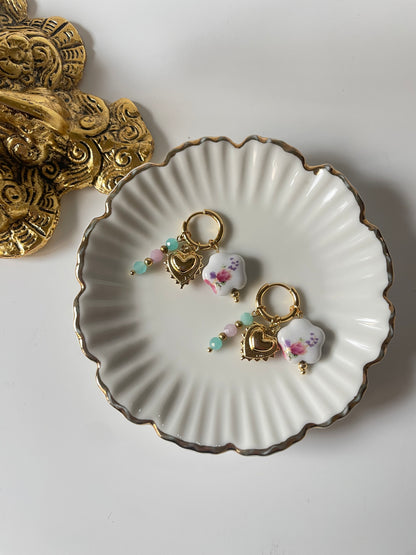 Heart Charm Hoops
