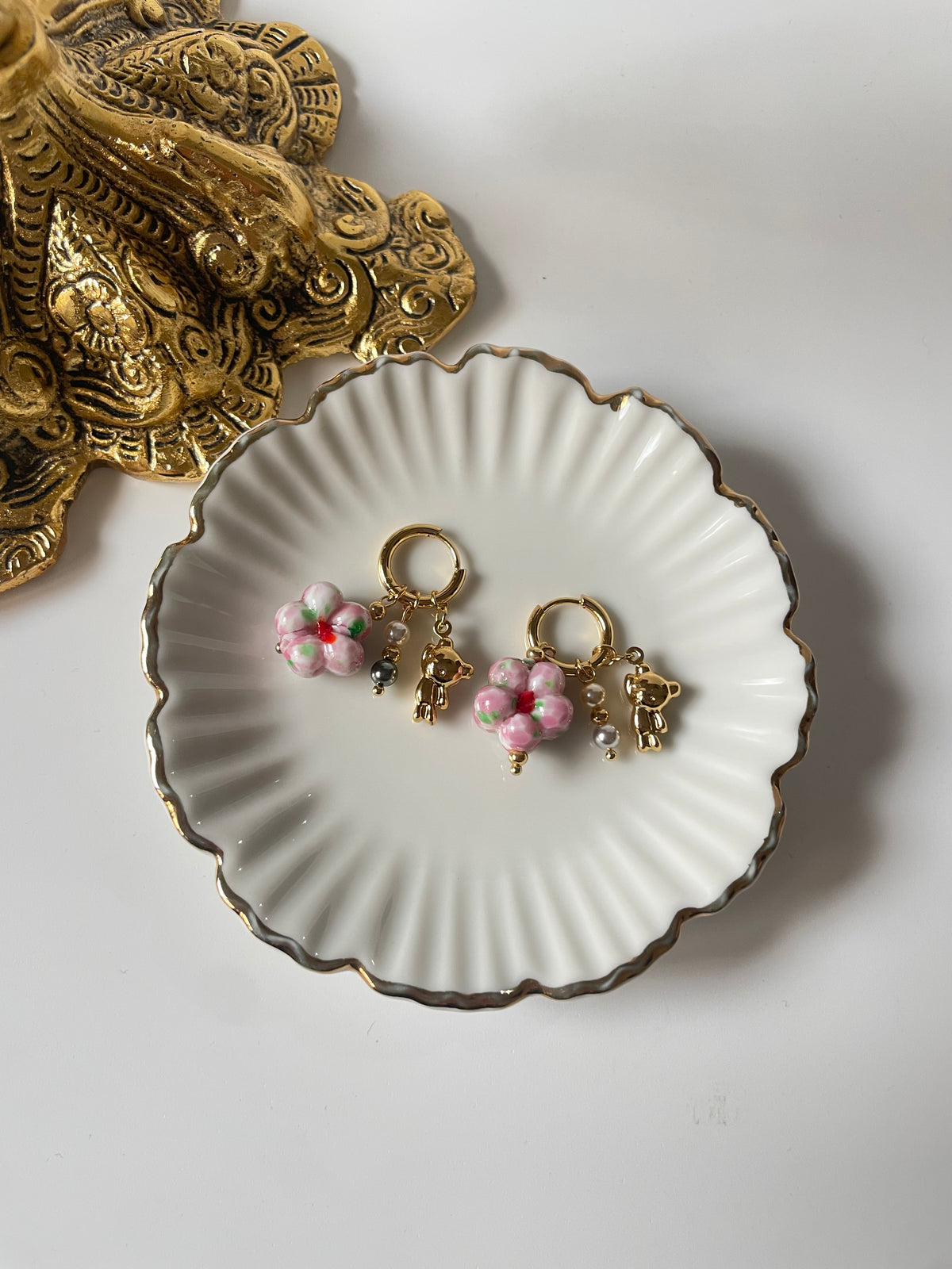 Flora Charm Hoops