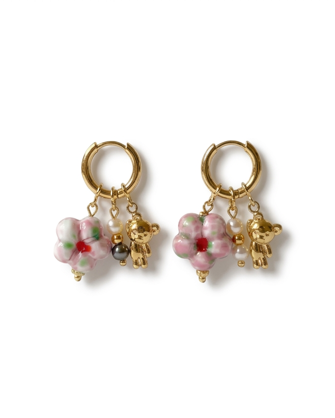 Flora Charm Hoops