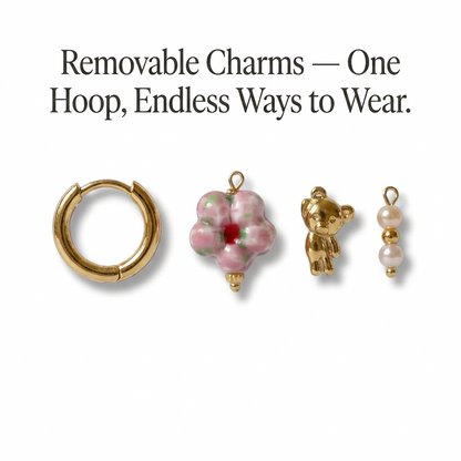Flora Charm Hoops