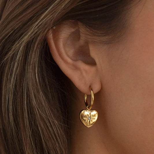 Heart Bling Hoops