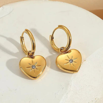 Heart Bling Hoops