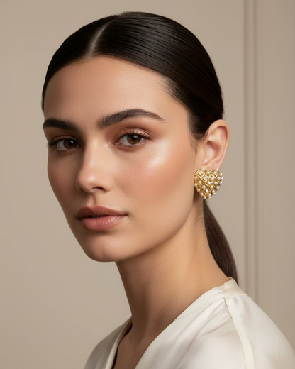 Heart Pearl Earrings